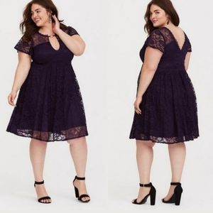Torrid plum lace dress size 3